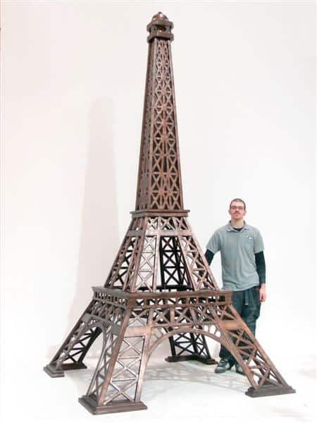 Silver Metal Eiffel Tower Statue, For Park Decor