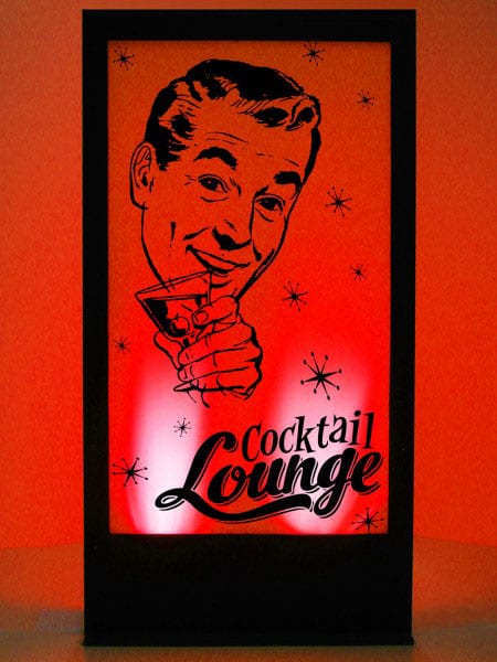 Cocktail Lounge Diner Silhouette Panel