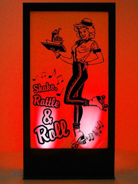 Roller Girl Diner Silhouette Panel