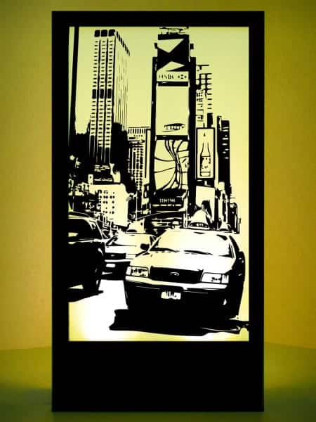 New York Cab Silhouette Panel