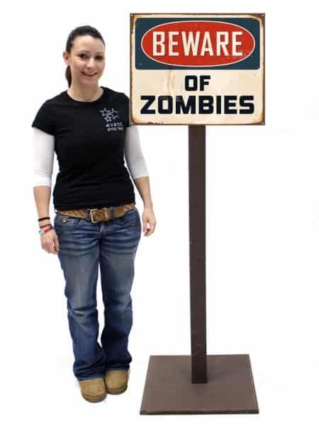 Beware of the Zombies Sign