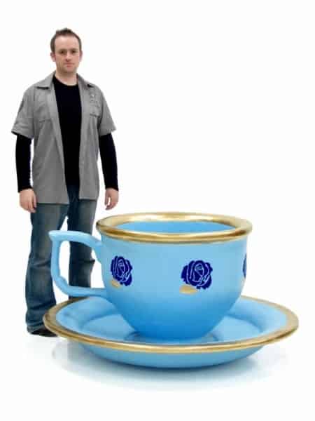 Giant China Teacup and Saucer (Blue)