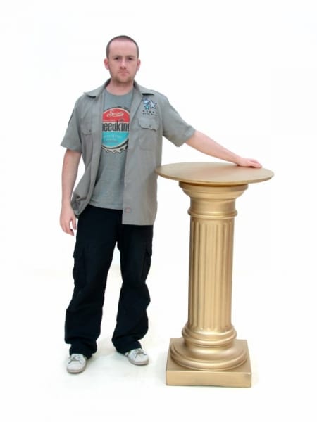 Gold Column Poseur Table