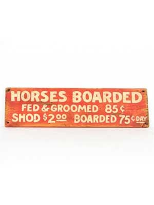 Horses Boarded Sign