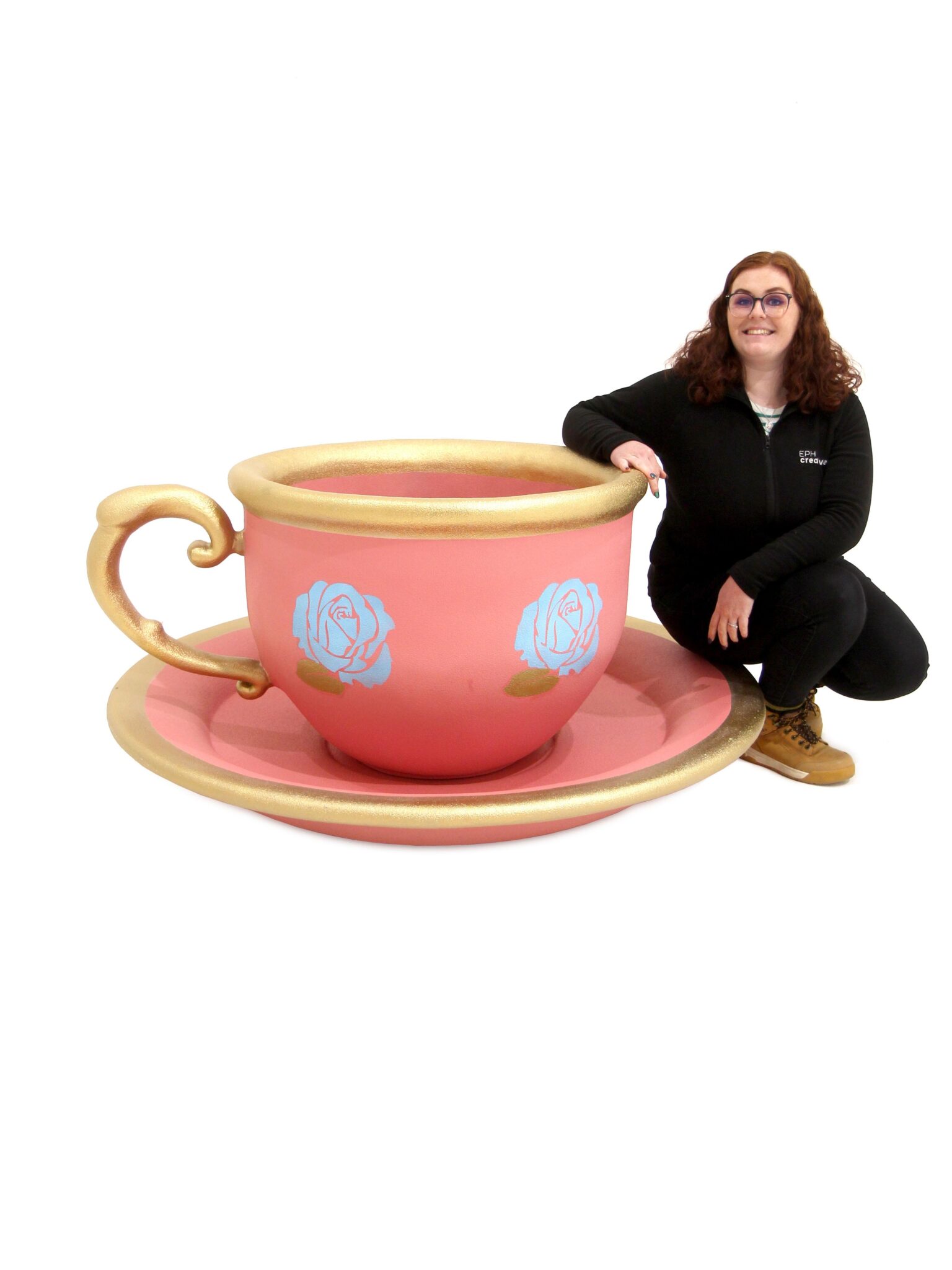 Giant China Teacup and Saucer (Pink) EPH Creative Event Prop Hire