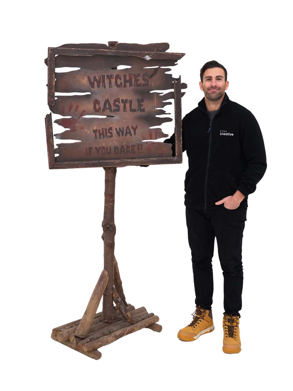 HLW124 _Witches Castle Rustic Sign - Freestanding_event_prop_hire_EPH_Creative_126 copy _optimised