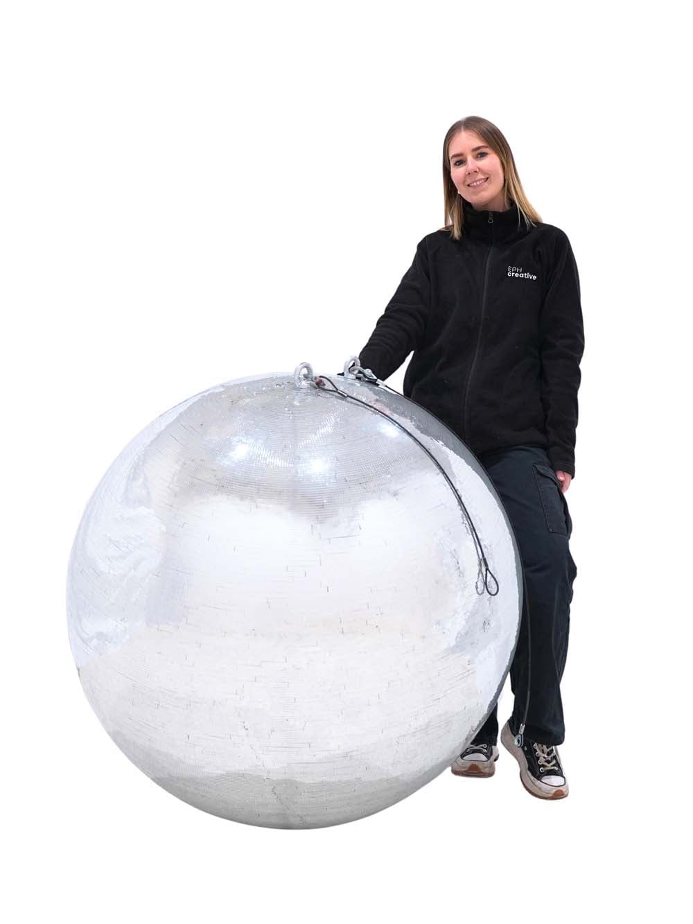 LE23 _Silver Mirror Ball - 1m - (Hanging)_event_prop_hire_EPH_Creative_492 copy _optimised