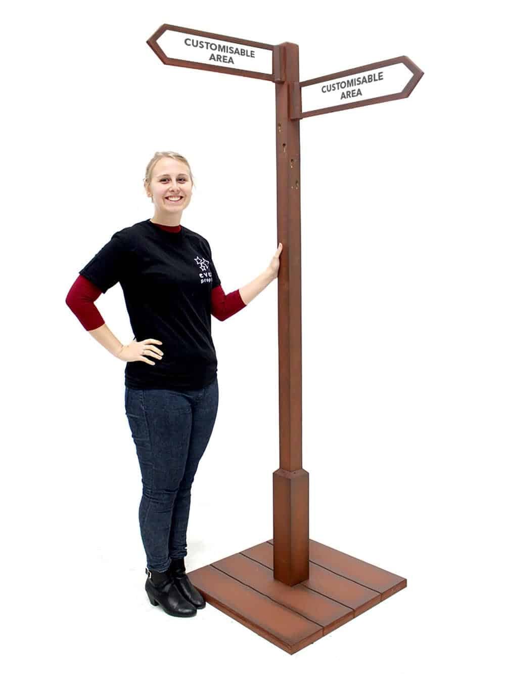 Multi Directional Rustic Sign Post – 2 signs