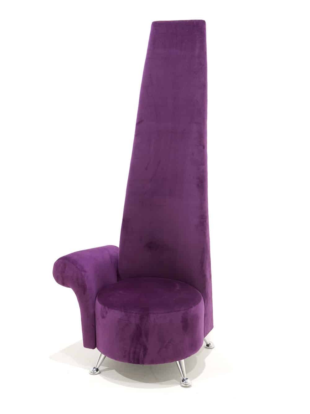 Modern High Back Chair Purple Event Prop Hire