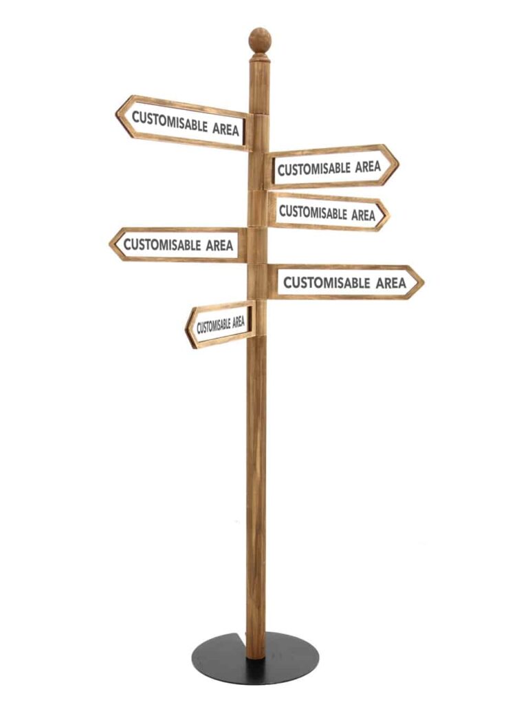 Rustic MultiDirectional Sign Post x6 Rotating Signs EPH Creative