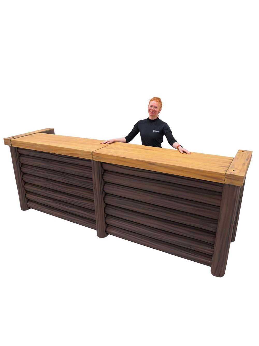 SN5778 _Dark Wood Log Bar (3m)_event_prop_hire_EPH_Creative_101 copy _high_res _optimised