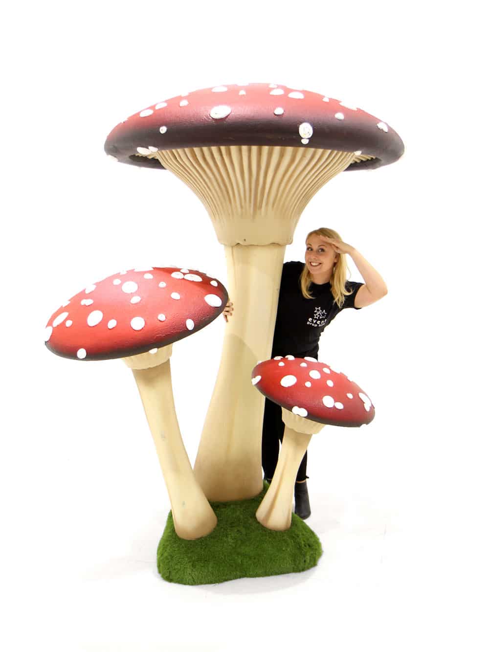 TWO Small Willy Wonka and the Chocolate Factory Edible Red Mushrooms