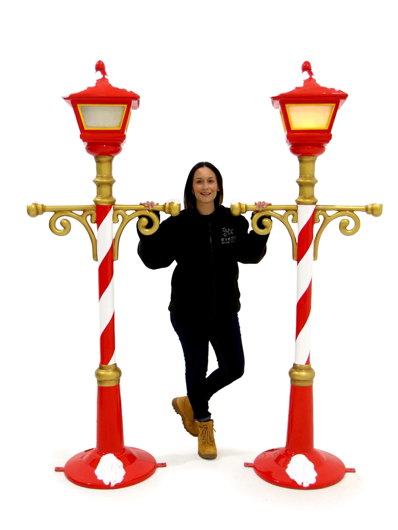 Christmas Lamp post Red/White Stripe EPH Creative Event Prop Hire