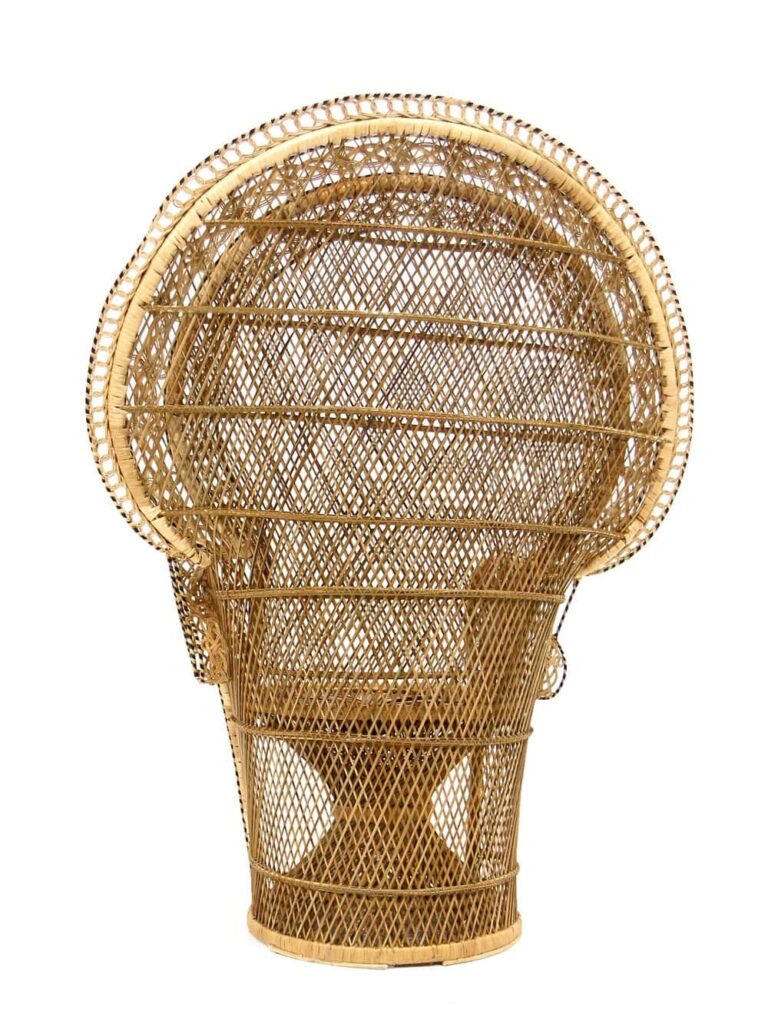 Natural Wicker Peacock Chair EPH Creative Event Prop Hire