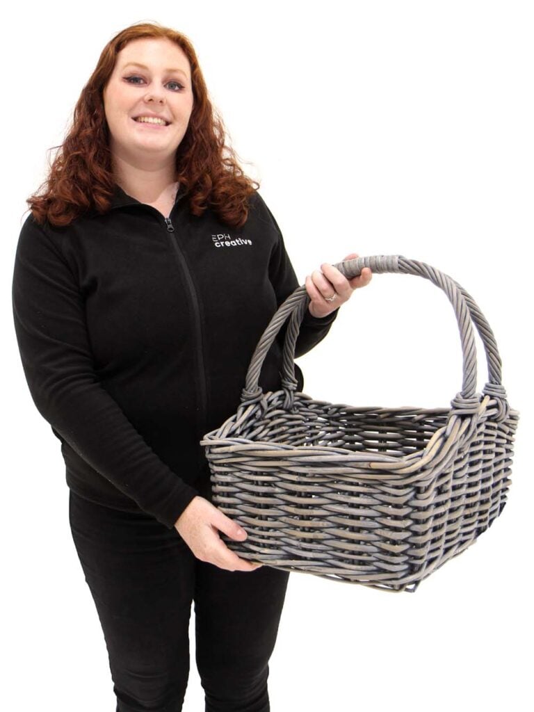 Rectangle Bread Basket with Hoop Handles EPH Creative Event Prop Hire