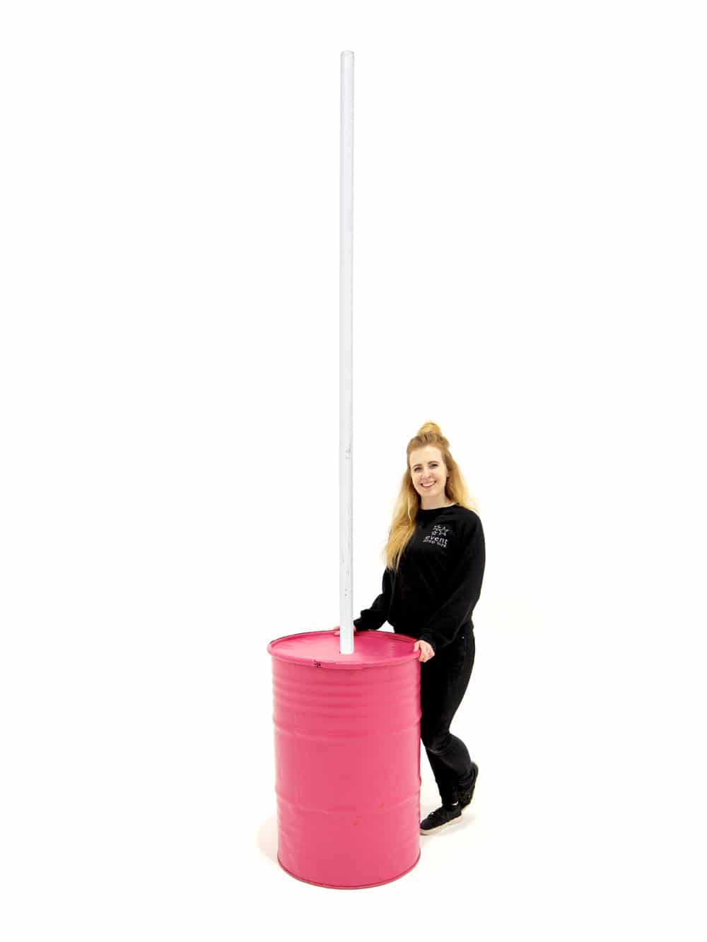 Bunting Unit - Pink Steel Drum/White Pole (2.3m)