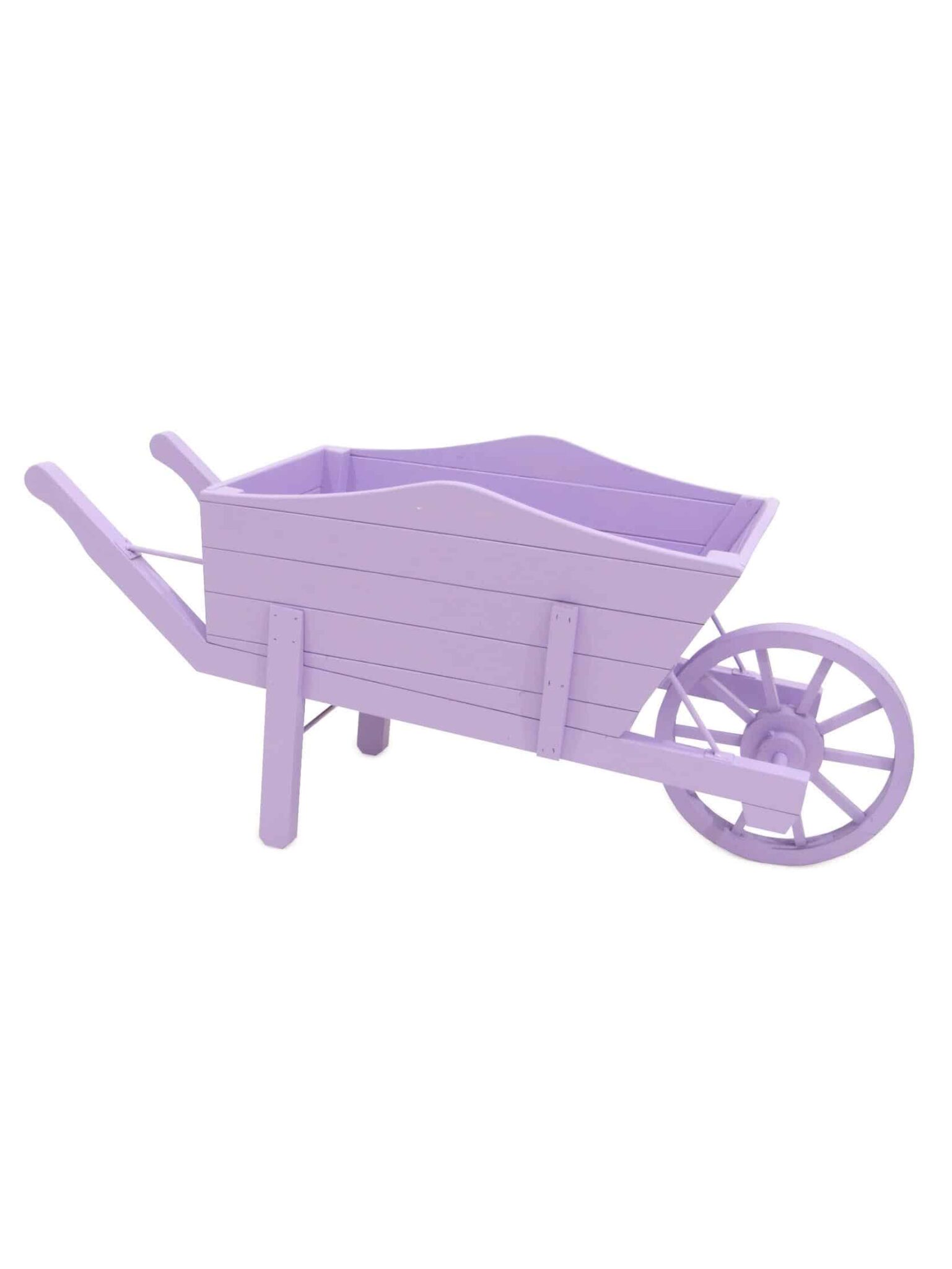 Wooden Wheelbarrow Purple EPH Creative Event Prop Hire