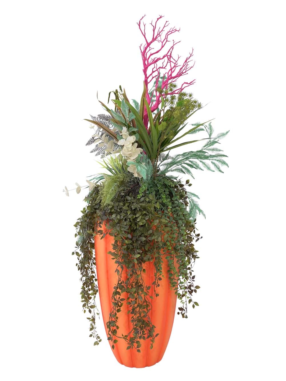 SN15958 _Potted Floral Display - 'Under the Sea' - Tall Orange Pot_event_prop_hire_EPH_Creative_598 copy _optimised