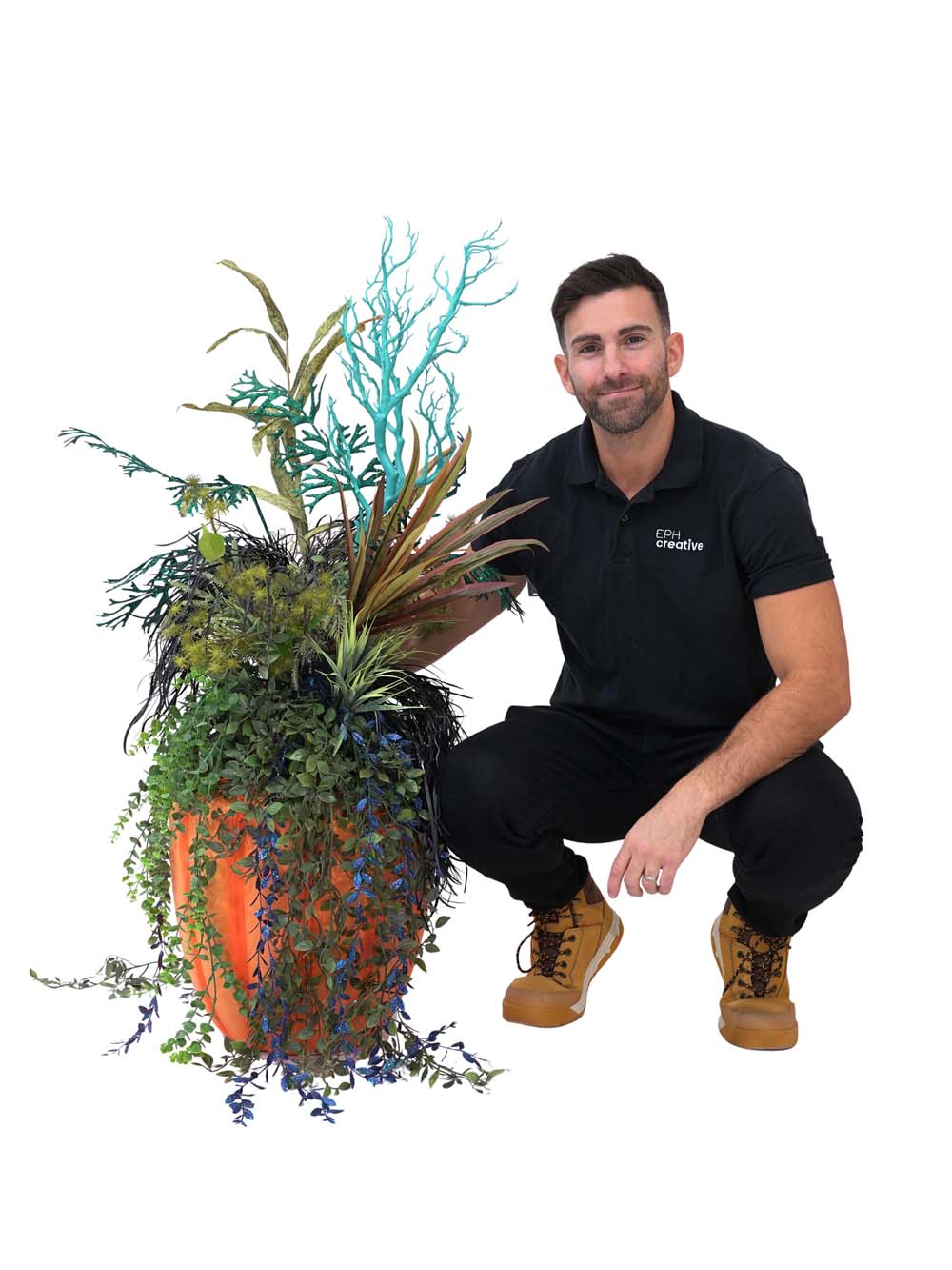 SN15960 _Potted Floral Display - 'Under the Sea' - Short Orange Pot_event_prop_hire_EPH_Creative_799 copy _optimised