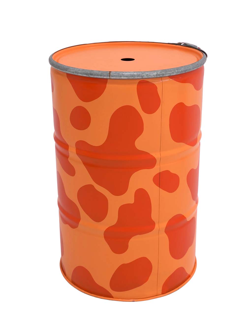 SN16270 _Steel Oil Drum - Cow Print - Orange_event_prop_hire_EPH_Creative_067 copy _optimised