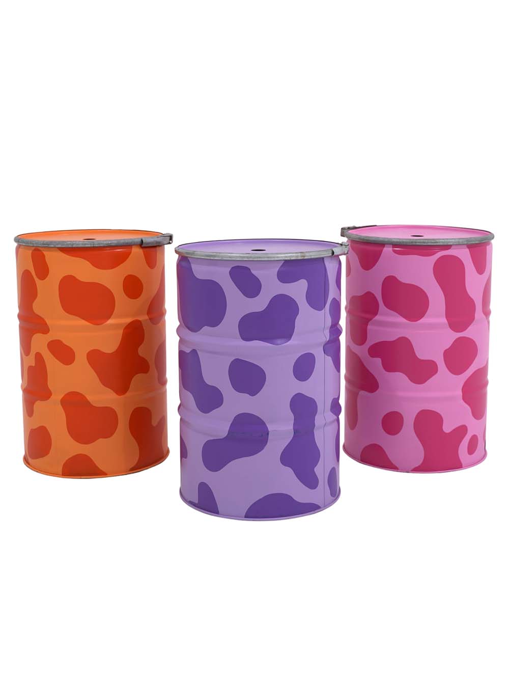 SN16270 _Steel Oil Drum - Cow Print - Orange_event_prop_hire_EPH_Creative_074 copy _optimised