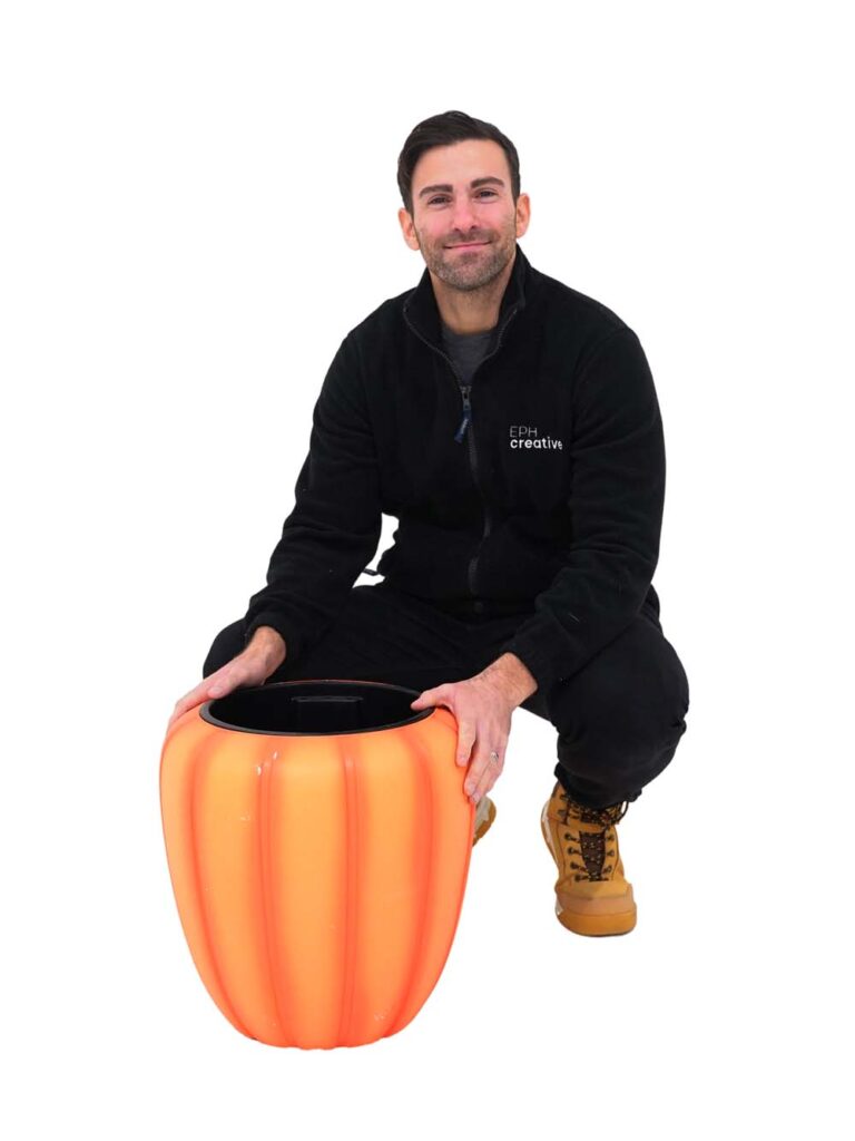 Short Round Planter – Orange