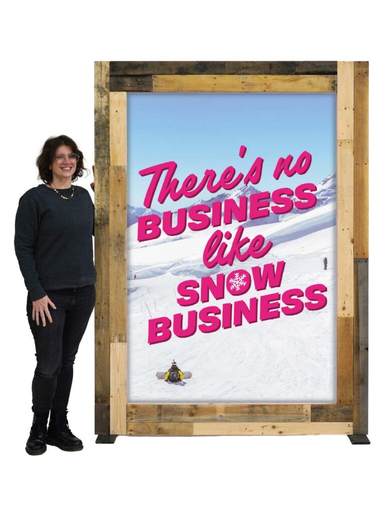 ‘Snow Business’ – Giant Palletwood Frame