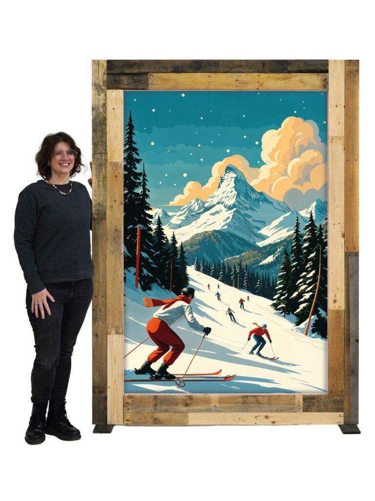 Vintage Après Ski Poster #1 – Giant Palletwood Frame
