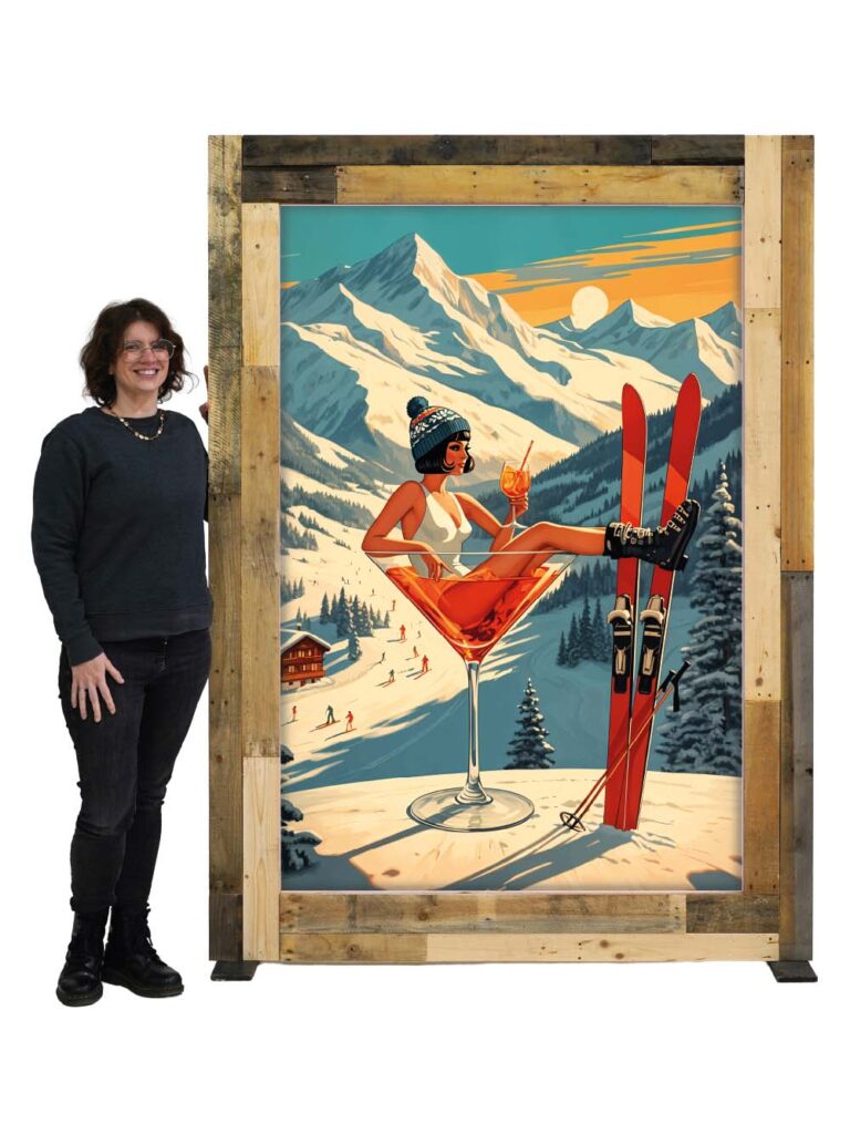 Vintage Après Ski Poster #2 – Giant Palletwood Frame
