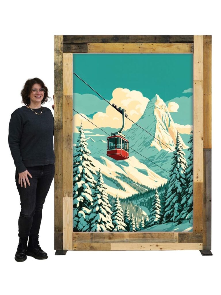 Vintage Après Ski Poster #3 – Giant Palletwood Frame