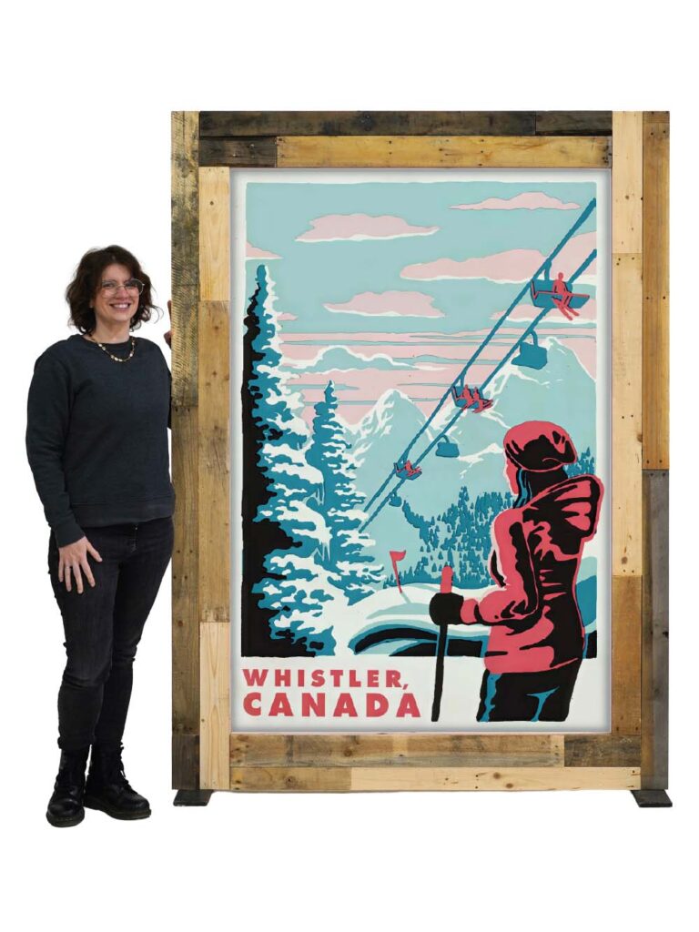 Vintage Après Ski Poster #4 – Giant Palletwood Frame