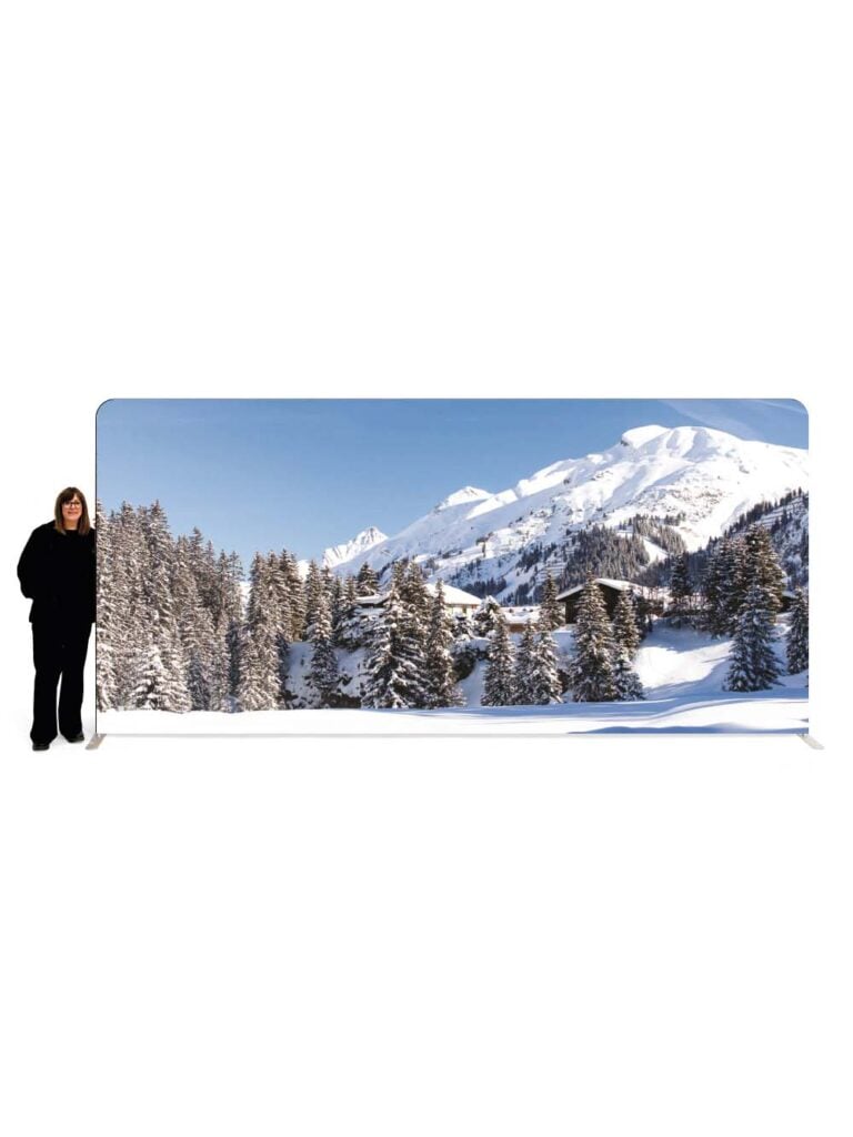 Double Sided Backdrop – Snowy Mountain Scene #1 – 2.3m x 5m