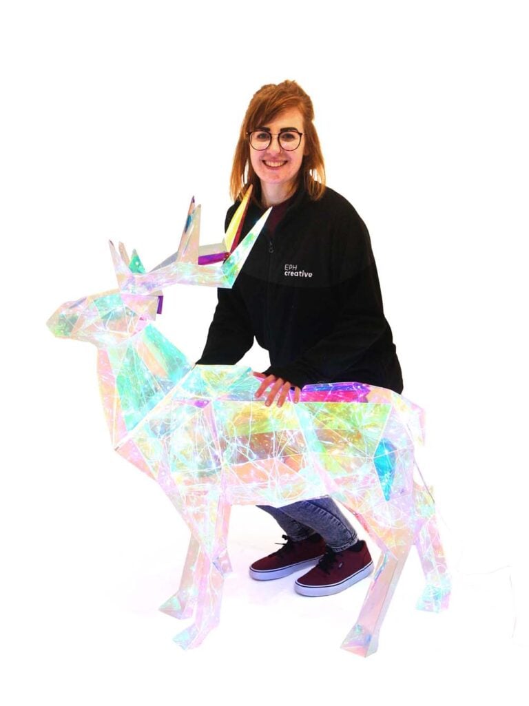 Iridescent Micro LED Reindeer – Cool White – (Mains Operated)