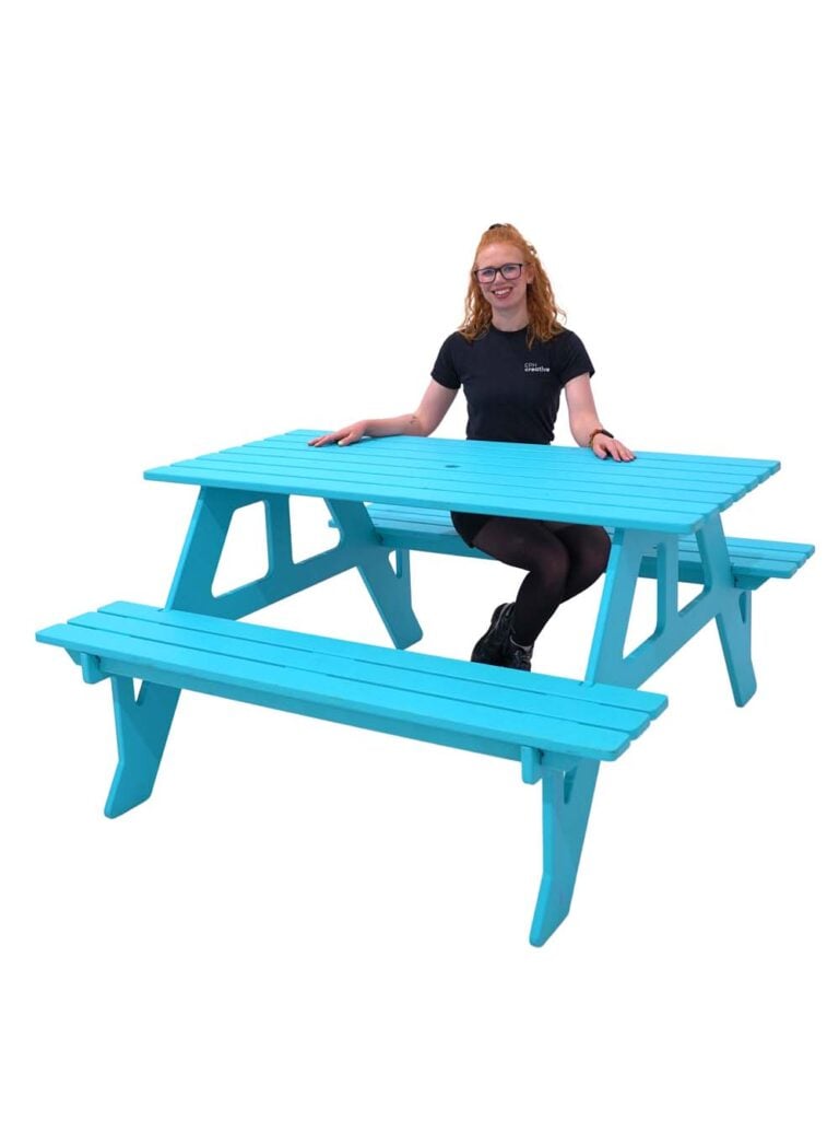 Picnic Bench – Blue – Design #2