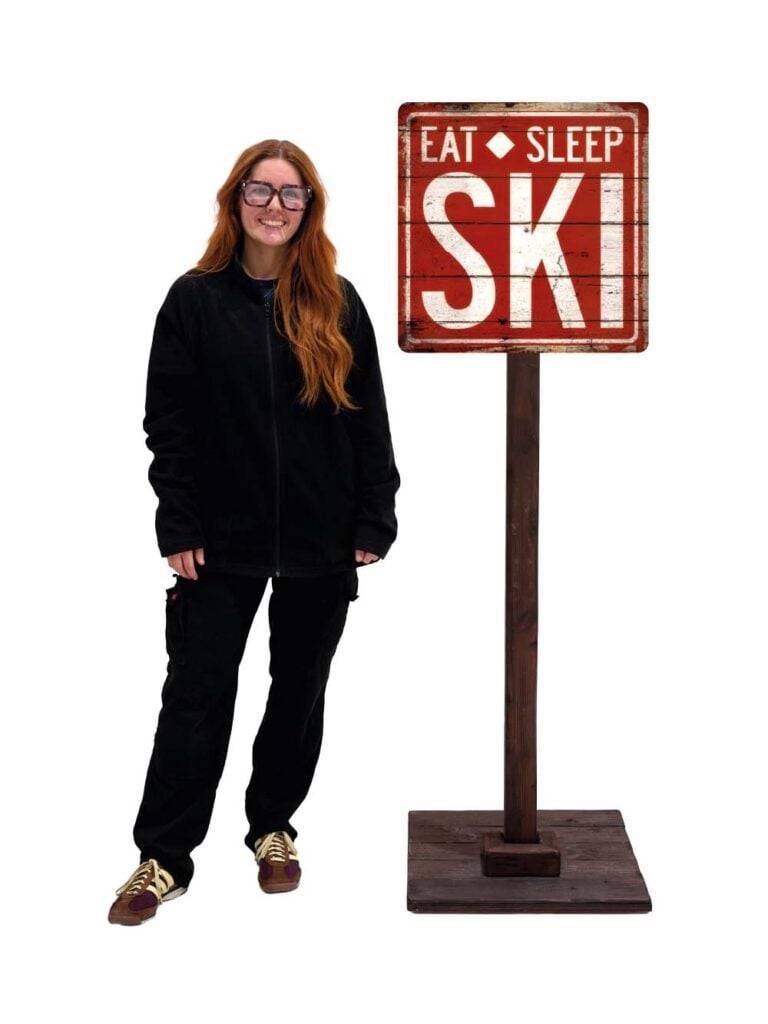 Wooden Signpost – ‘Eat Sleep Ski’