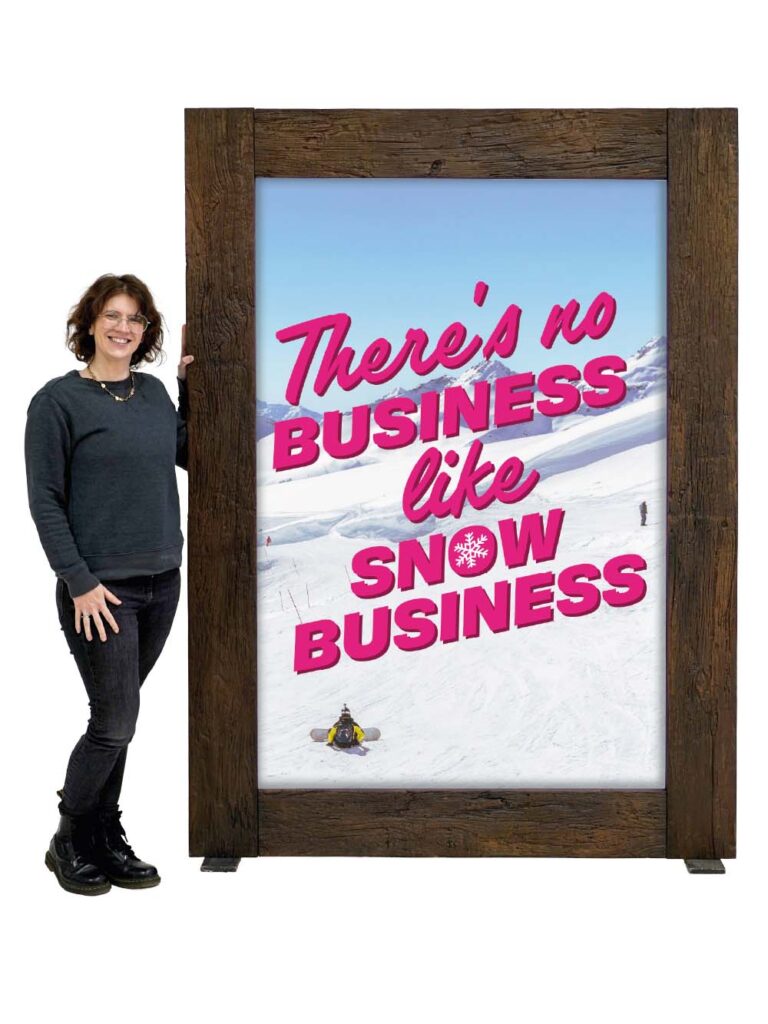 ‘Snow Business’ – Giant Frame – Rustic Wood