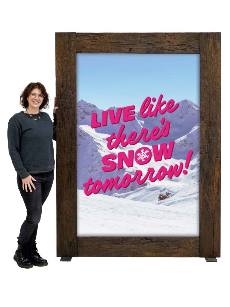 ‘Snow Tomorrow’ – Giant Frame – Rustic Wood