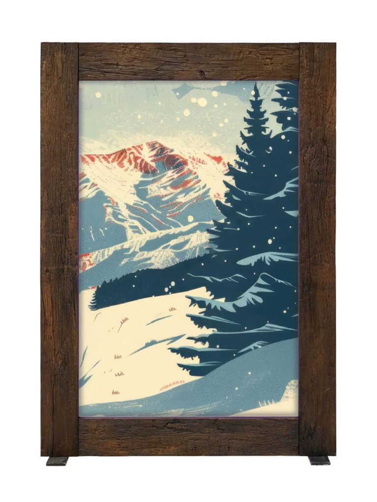 Ski Lift #3 – Giant Frame – Rustic Wood