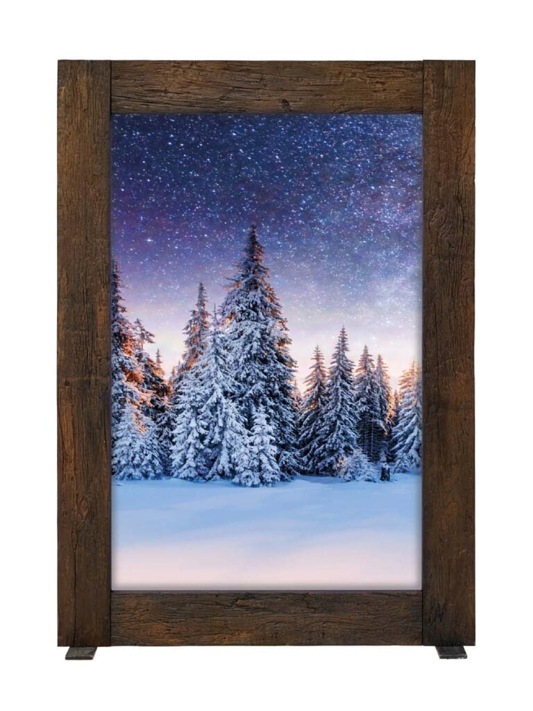 Snowy Scene #2 – Giant Frame – Rustic Wood