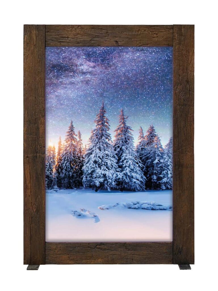 Snowy Scene #3 – Giant Frame – Rustic Wood