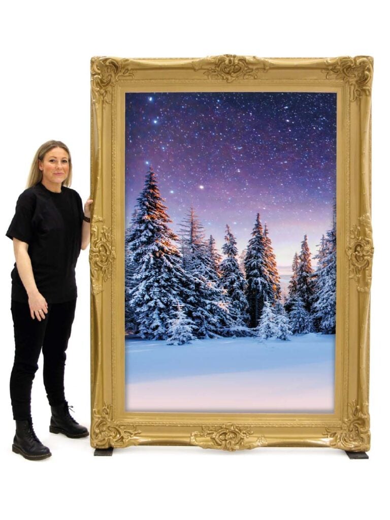 Snowy Scene #1 – Giant Gold Frame