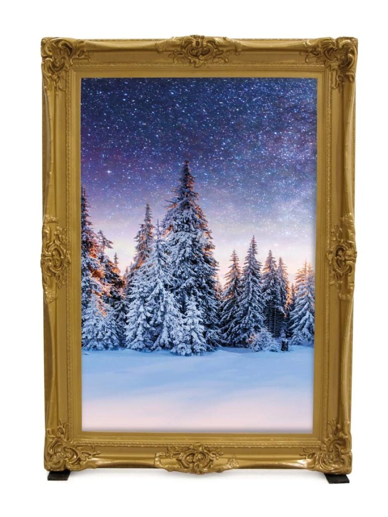 Snowy Scene #2 – Giant Gold Frame