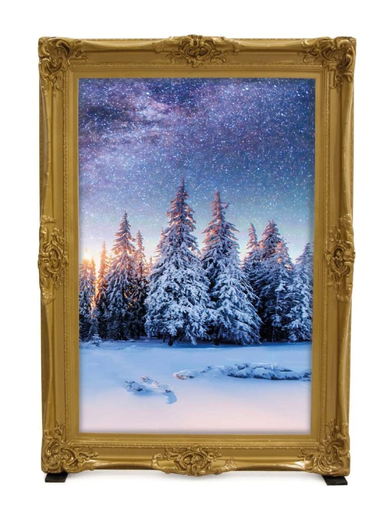Snowy Scene #3 – Giant Gold Frame