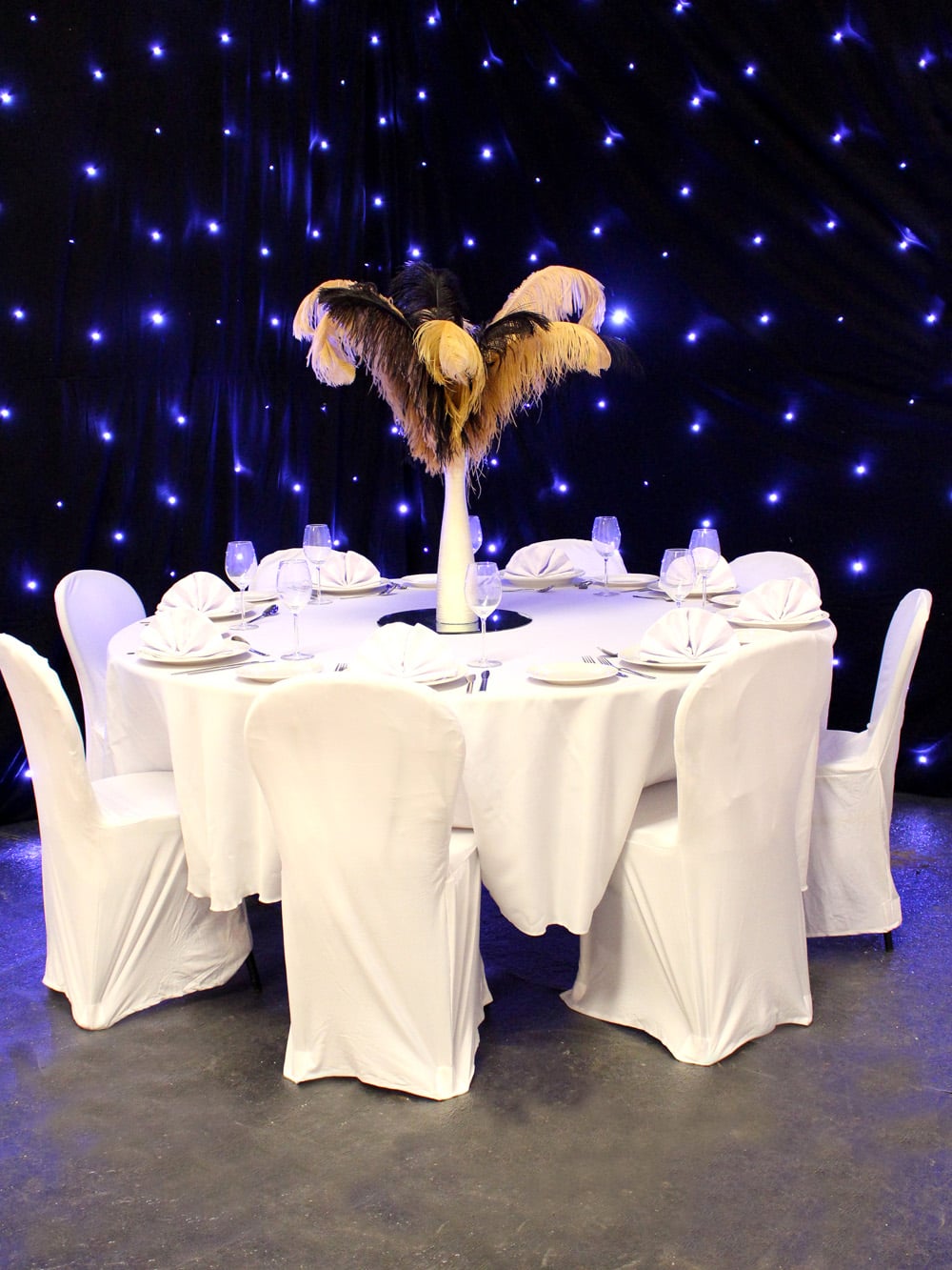 SN2747_Black & Gold Feather Display in Gold Vase_event prop hire_0398_Black & Gold_event prop hire_0047IMG_4845 copy