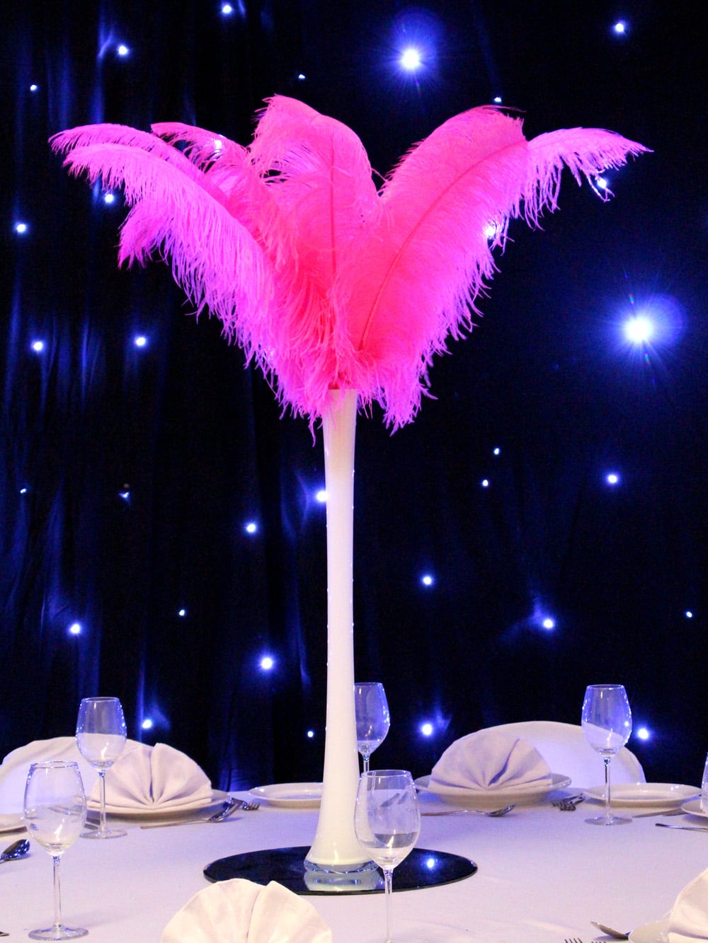 SN2966_Hot Pink Feather Display in White Lily Vase_event prop hire_0004_Hot Pink_event prop hire_0332IMG_5185 copy_optimised