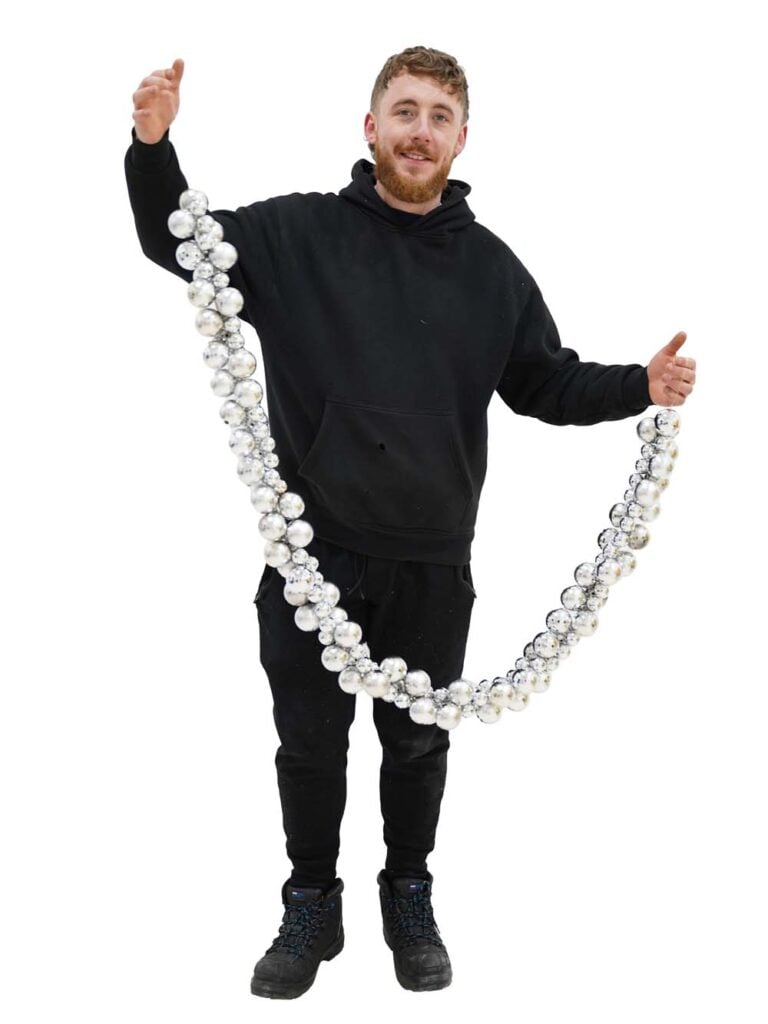 Mirror Ball Bauble Garland – Silver – 1.8m