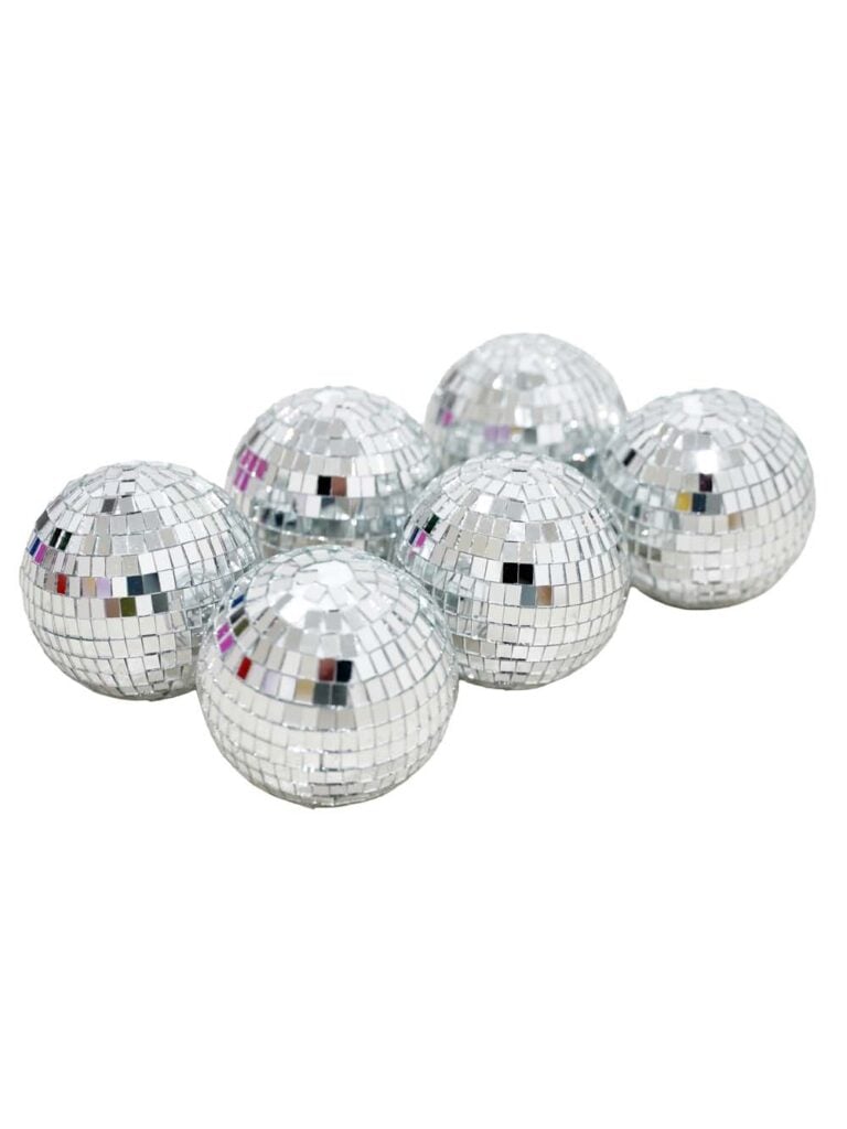 Silver Mirror Ball – 10cm – PACK OF 6