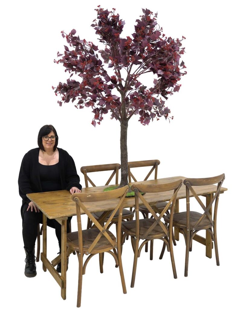 Table Top Tree (1.8m) – Burgundy Foliage/Berry