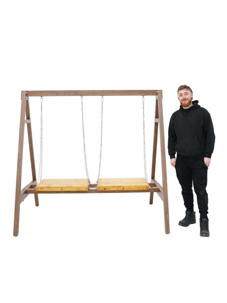 Swing Seat – Rustic Wood Effect – Two Seater