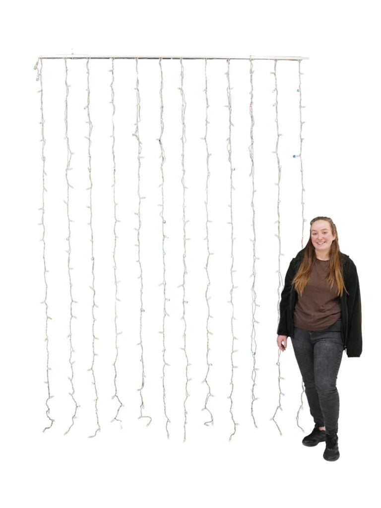 LED Cool White Curtain Lights – 2m x 3m – (WITH POLE)